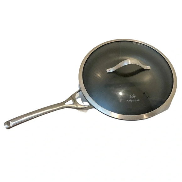 Calphalon 12'' Stainless Steel Lidded Fry Pan Large OS - Picture 1 of 7